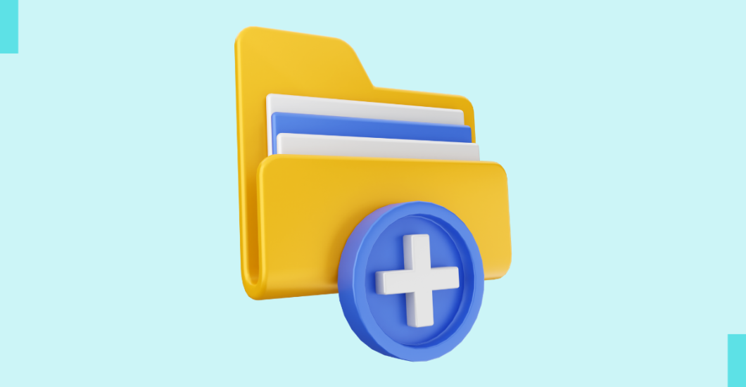 A simple stylized graphic depicting adding a saved page to a product.