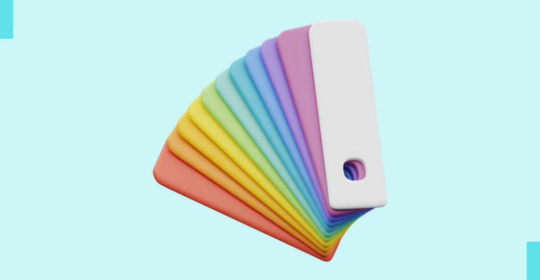 A simple stylized graphic of a range of color swatches.