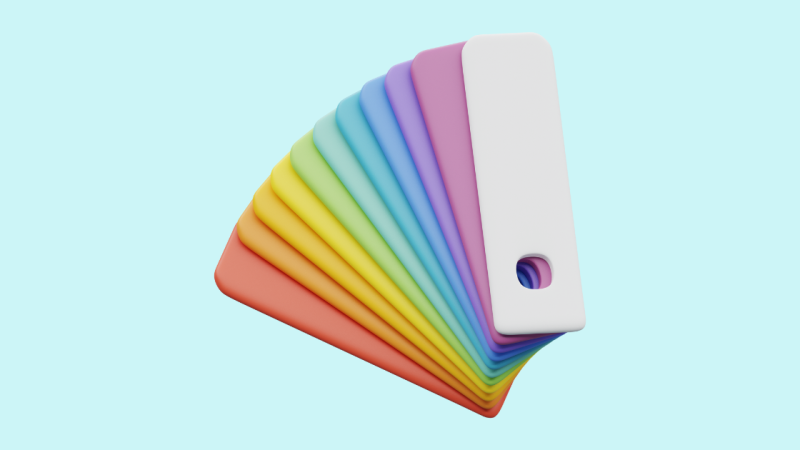 A simple stylized graphic of a range of color swatches.