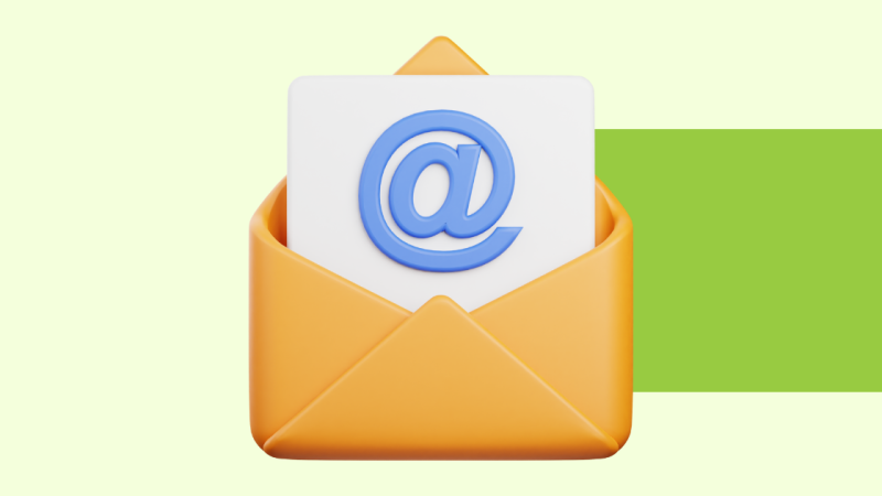 A simple stylized graphic depicting an email address being changed.