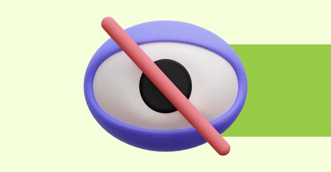 A simple stylized graphic depicting a website section being hidden.