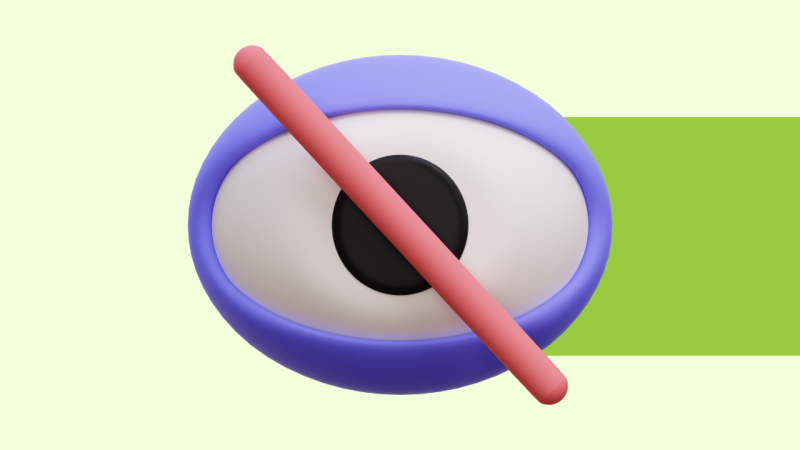 A simple stylized graphic depicting a website section being hidden.