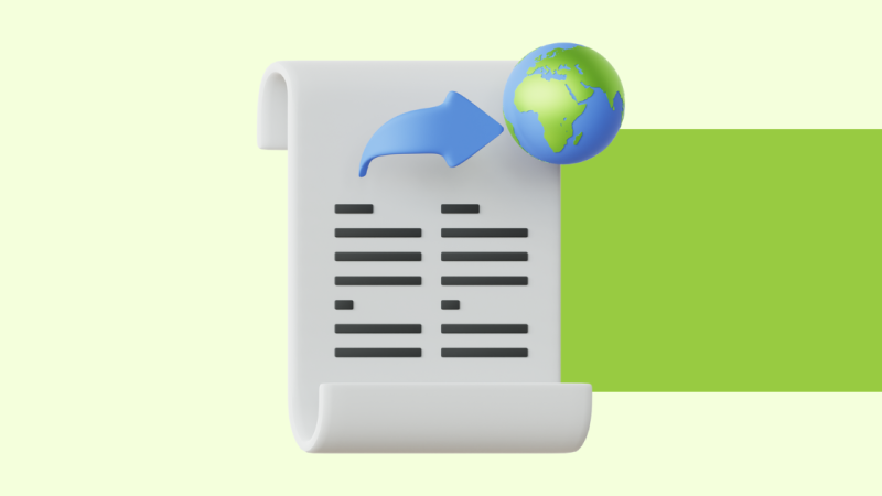 A simple stylized graphic depicting a product being published.