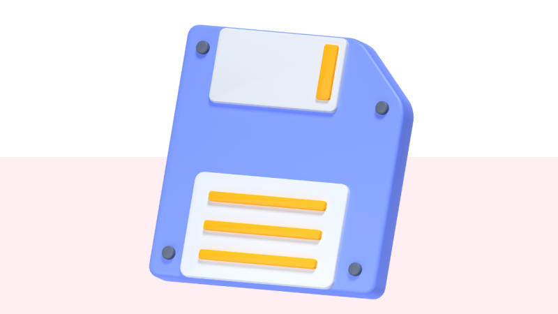 A simple stylized graphic of a save icon.