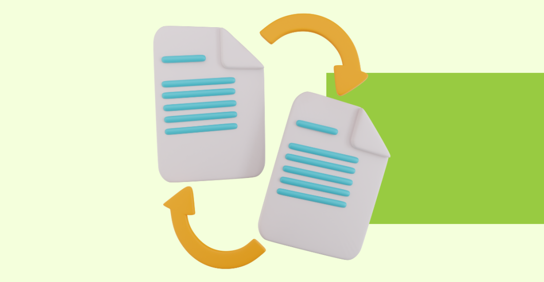 A simple stylized graphic depicting a page being duplicated.