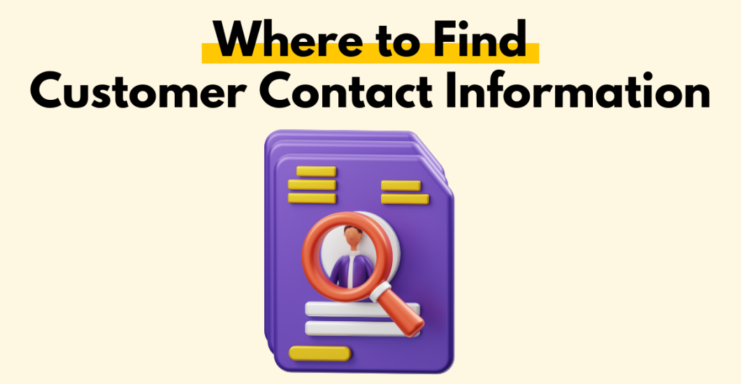 A simple stylized graphic depicting finding a customer’s information.