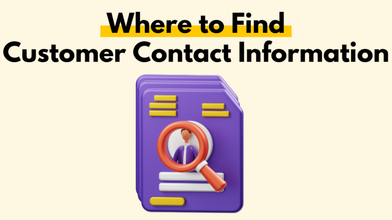 A simple stylized graphic depicting finding a customer’s information.