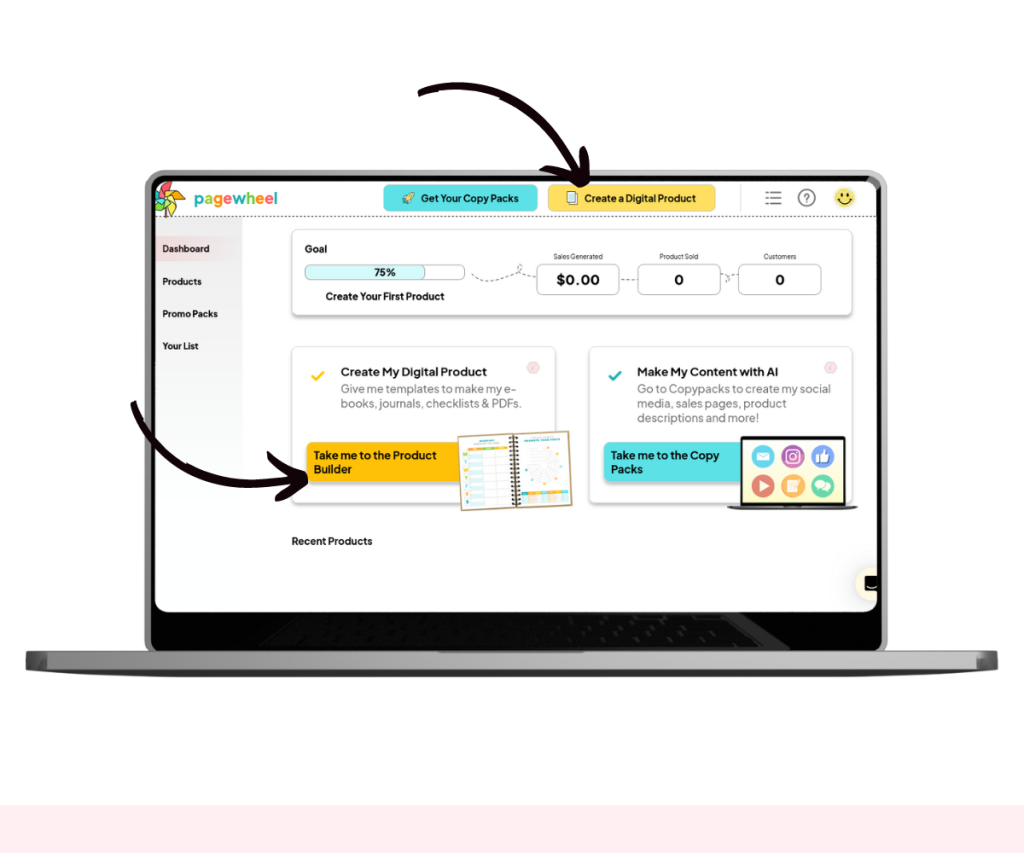 A screenshot showing where to click to open the product.