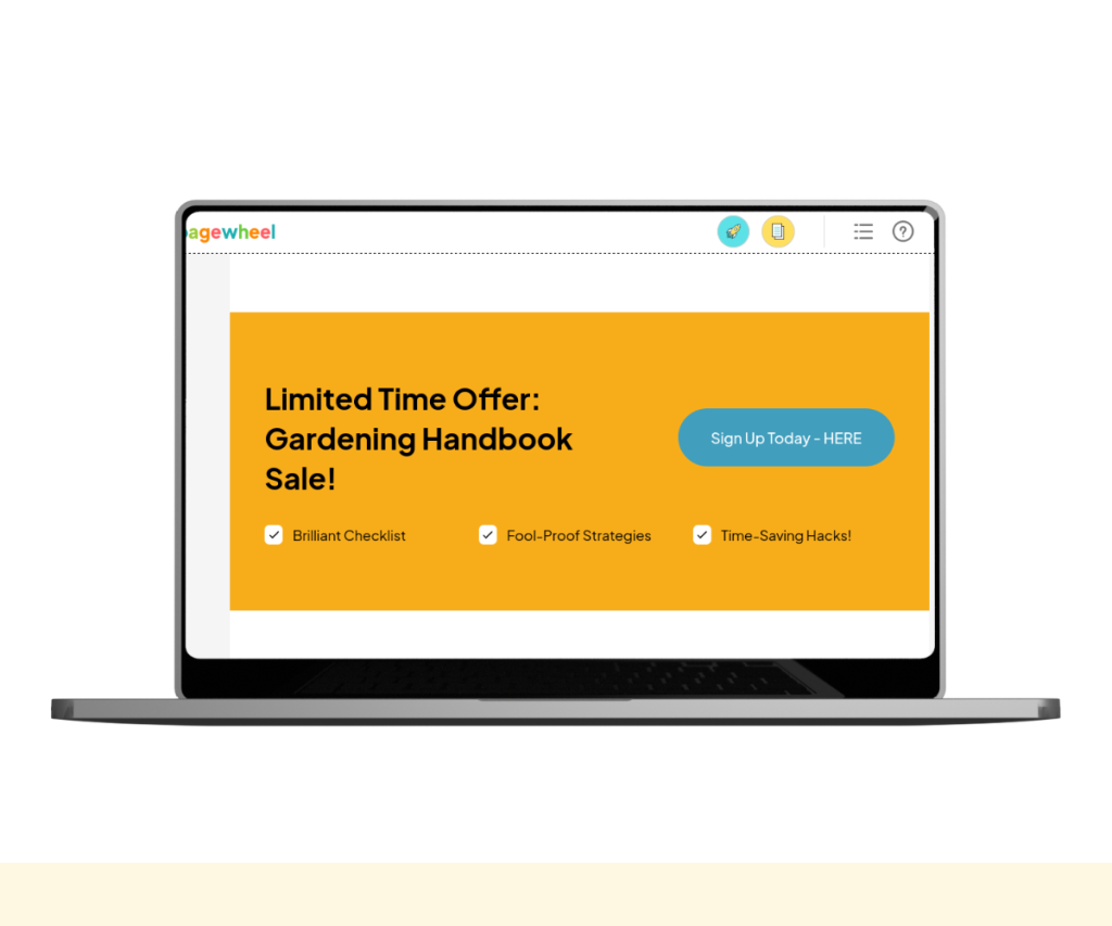 A screenshot of the “Call To Action” section.