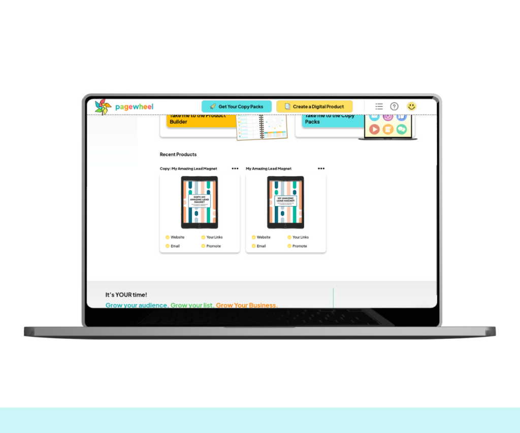 A screenshot showing the recent products section on the dashboard.