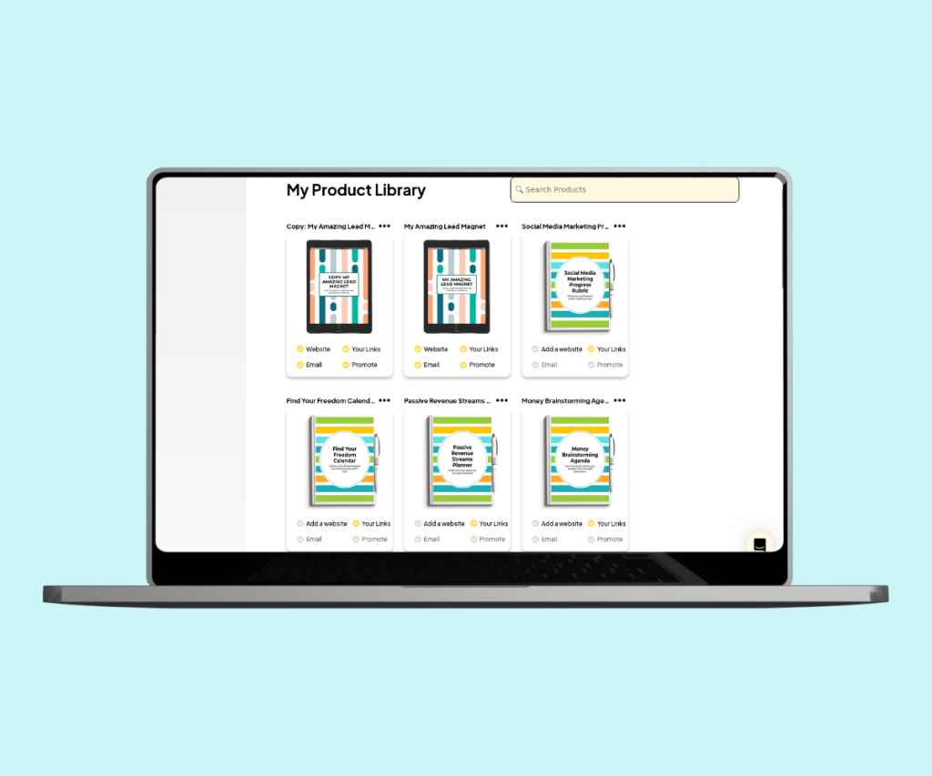 A screenshot showing all the products in the library after clicking the “Show Me More” button.