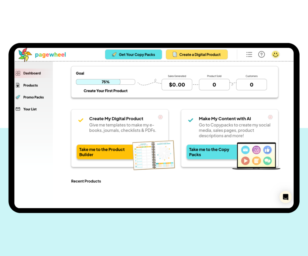 A screenshot of Pagewheel's dashboard.