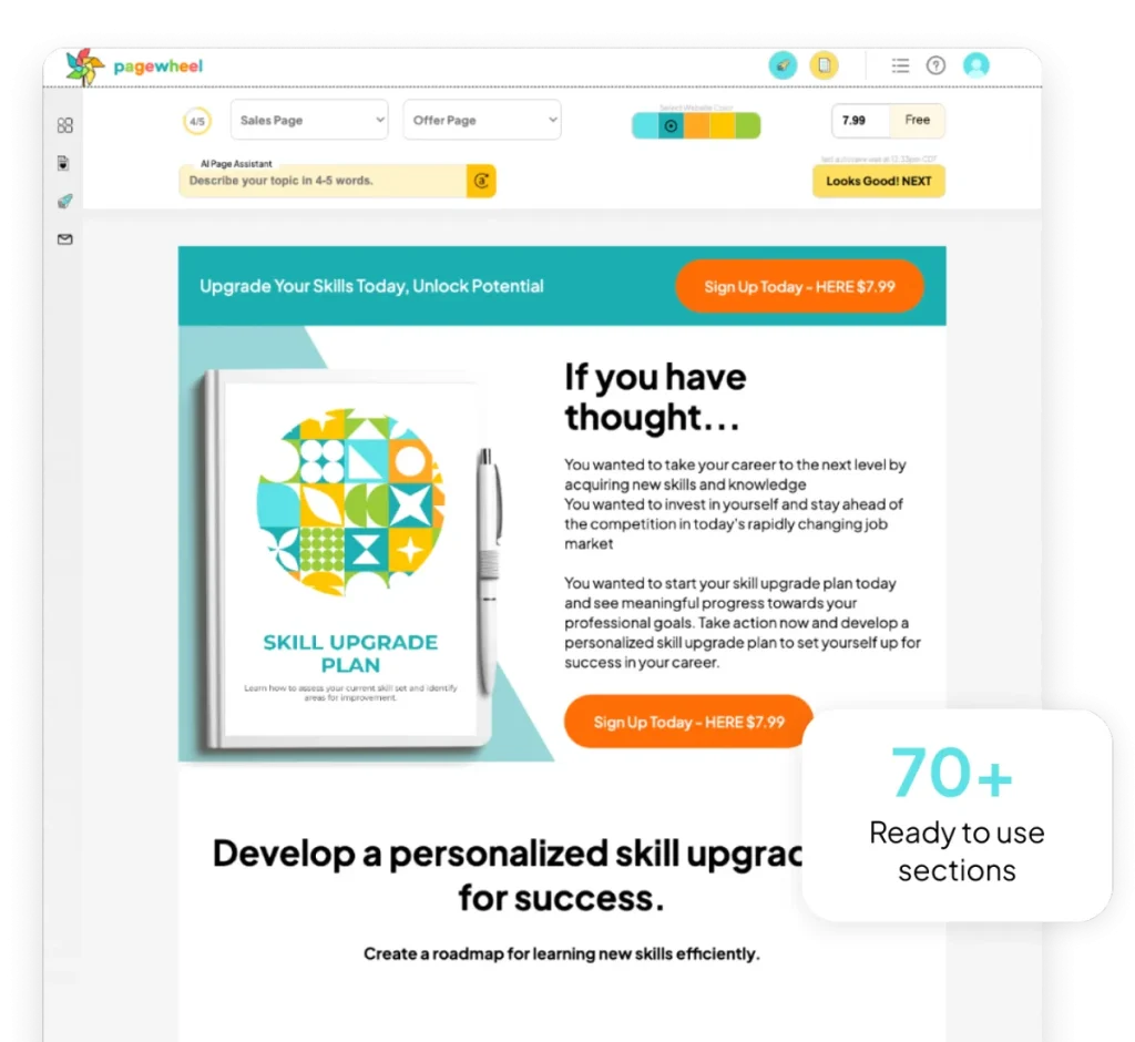 Pagewheel offer page creation