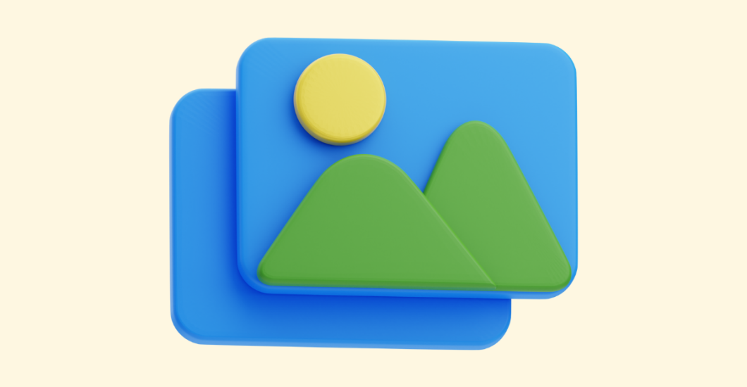 A simple stylized graphic of an add image icon.