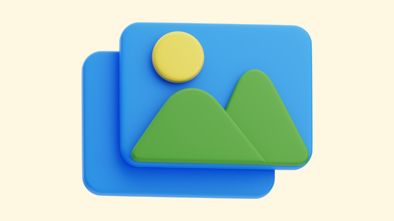A simple stylized graphic of an add image icon.