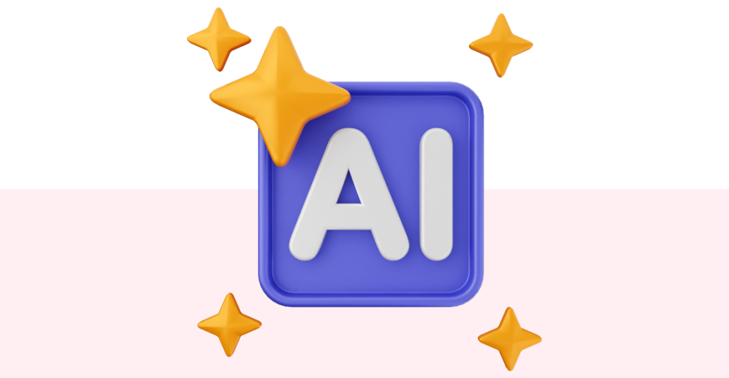 A simple stylized graphic of an AI button.
