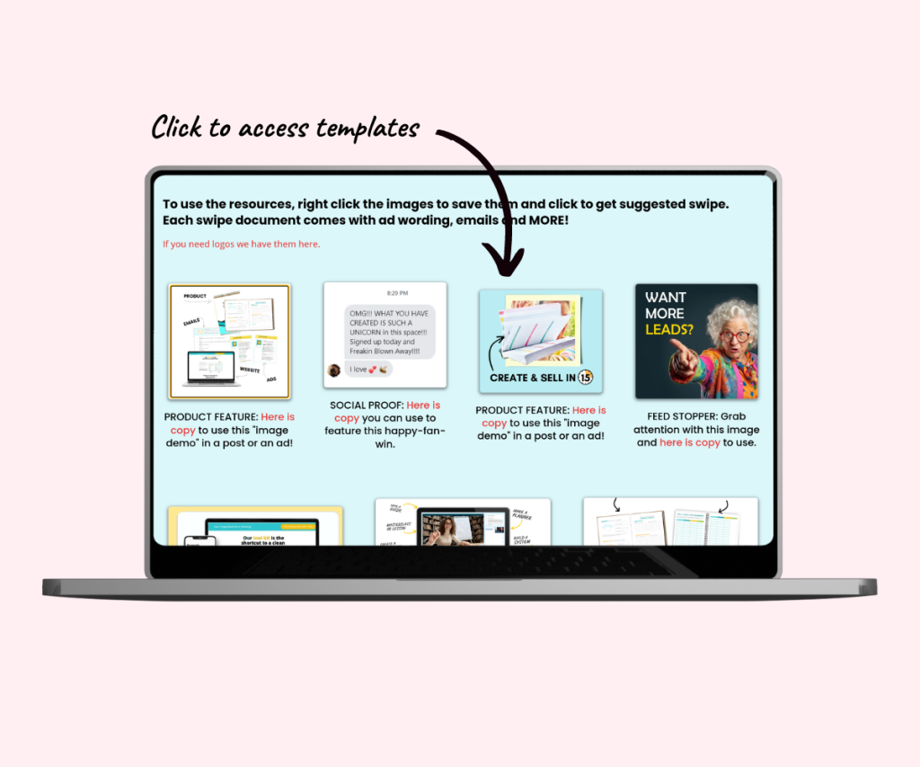 An annotated screenshot showing how to open an asset template.