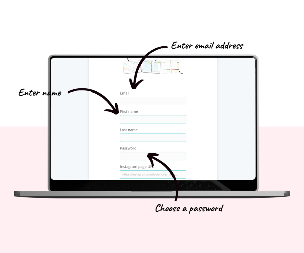 An annotated screenshot showing how to fill in the affiliate registration form.