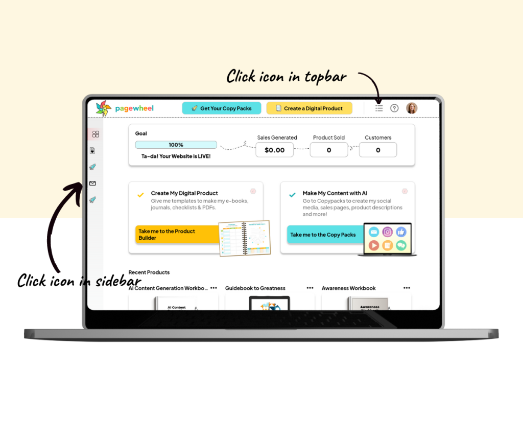 An annotated screenshot showing how to open the “Your List” screen.