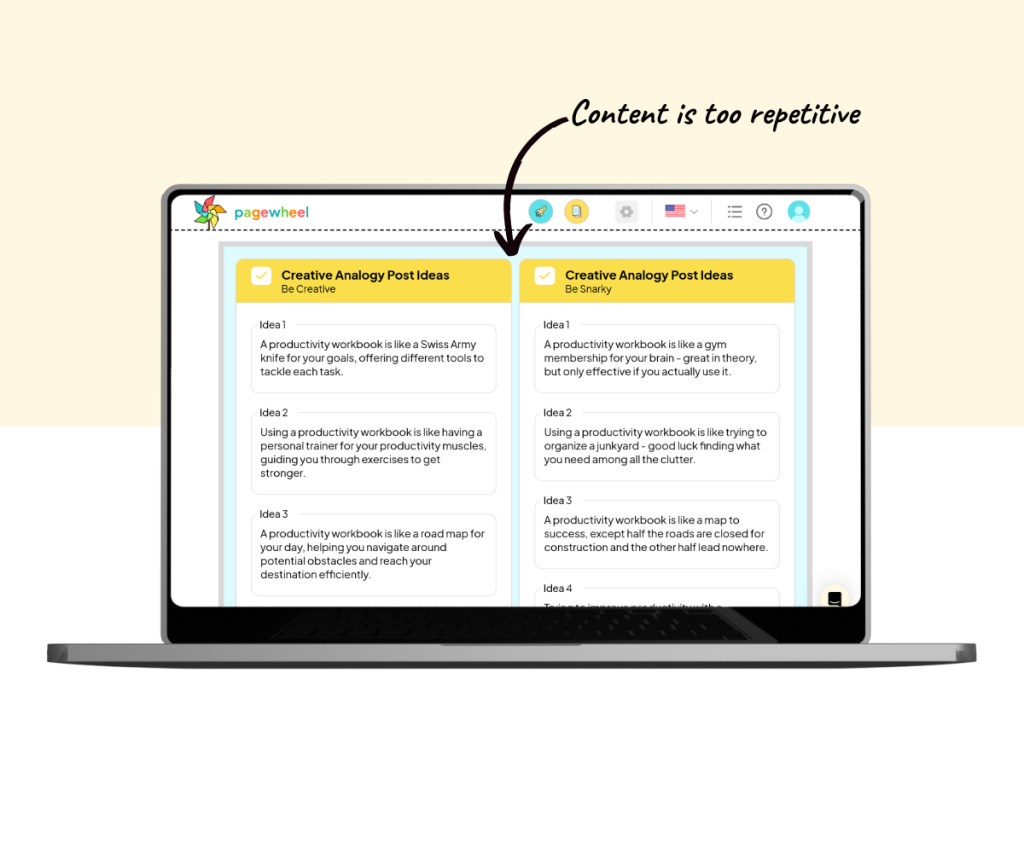 An annotated screenshot of the result after using a simple prompt.