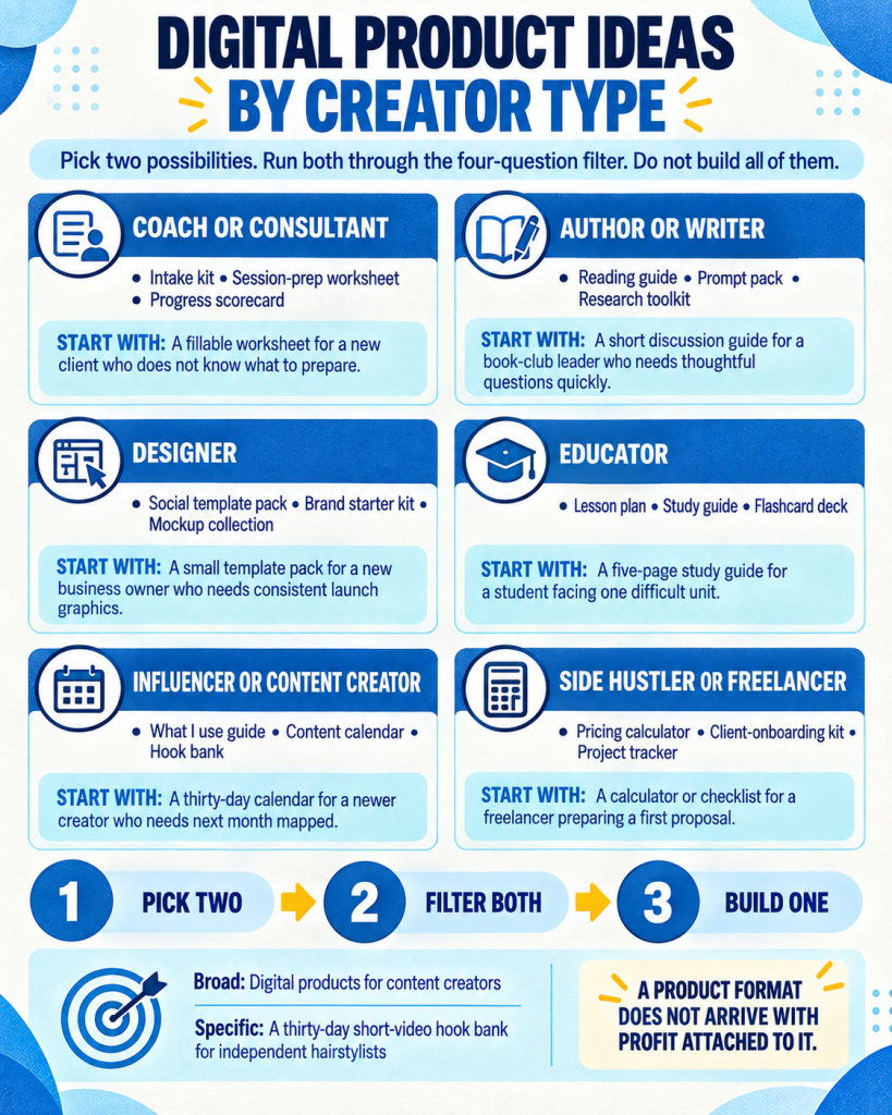 Digital Product Ideas by Creator Type